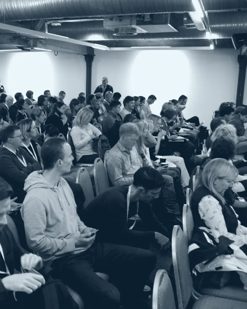 A full room of delegates at a Physio Matters live event